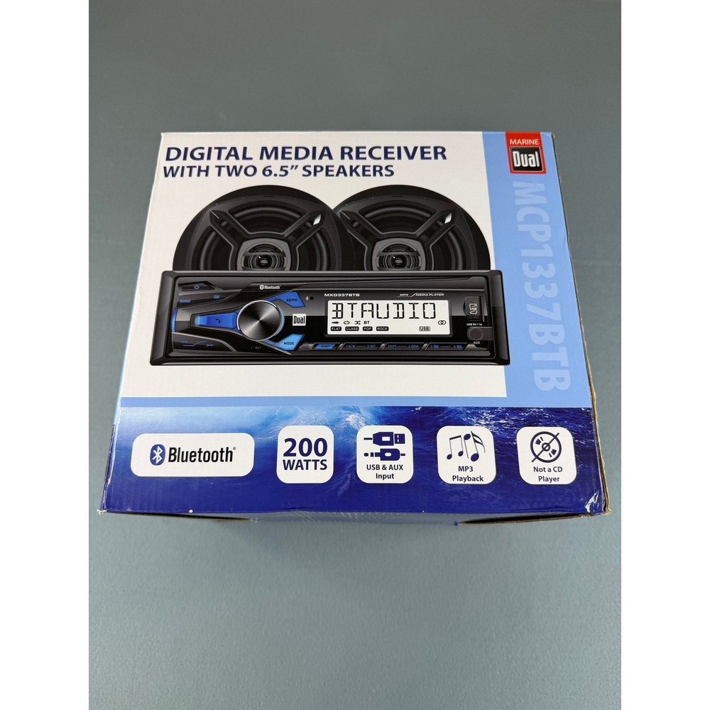 Dual Marine Digital Media Receiver with 2 Speakers MCP1337BTB Bluetooth 200W